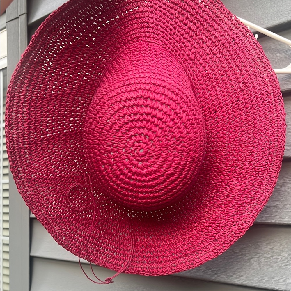 Vibrant Pink Woven Sun Hat